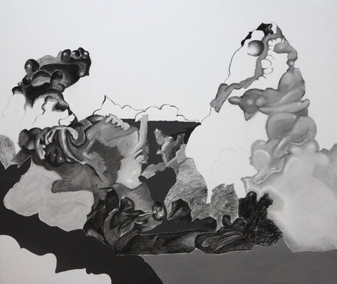 Andrei Ciubotaru Clouds IV 130x110cm charcoal and acrylics on canvas 2016