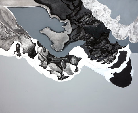 Andrei Ciubotaru Clouds XIV 130x110cmcm charcoal and acrylics on canvas 2016