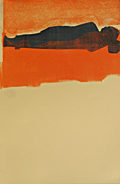 5 Sleeping Buddha Monoprint 41,5x65cm 2011