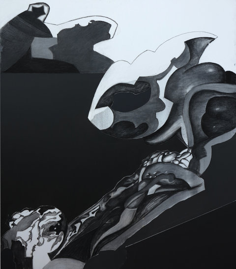 Andrei Ciubotaru Clouds 130x110cm charcoal and acrylics on canvas 2016