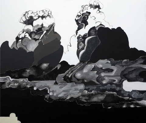 Andrei Ciubotaru Clouds II 110x130cm charcoal and acrylics on canvas 2016