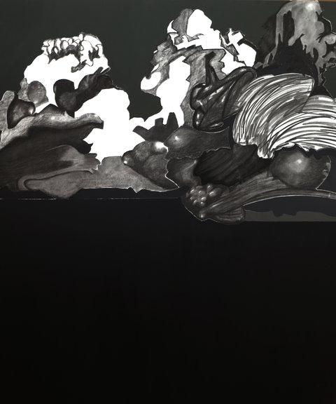 Andrei Ciubotaru Clouds IX 130x110cm charcoal and acrylics on canvas 2016