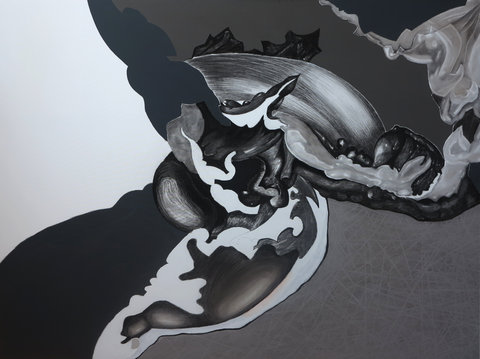 Andrei Ciubotaru Clouds XIII 150x200cm charcoal and acrylics on canvas 2016