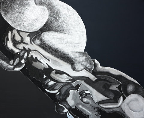 Andrei Ciubotaru Clouds XIX 70x85cm charcoal and acrylics on canvas 2016
