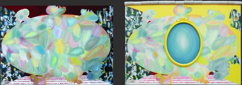 g1 acrylic on canvas 95x134cm 2007 before Florin g2 colage 95x134cm 2007 after Andrei