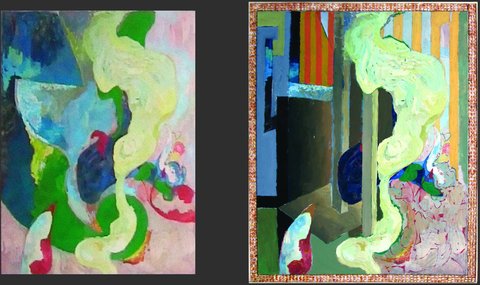 i1 oil on canvas 107x87cm 2001 before Andrei i2 acrylic on canvas 107x87cm 2006 after Florin